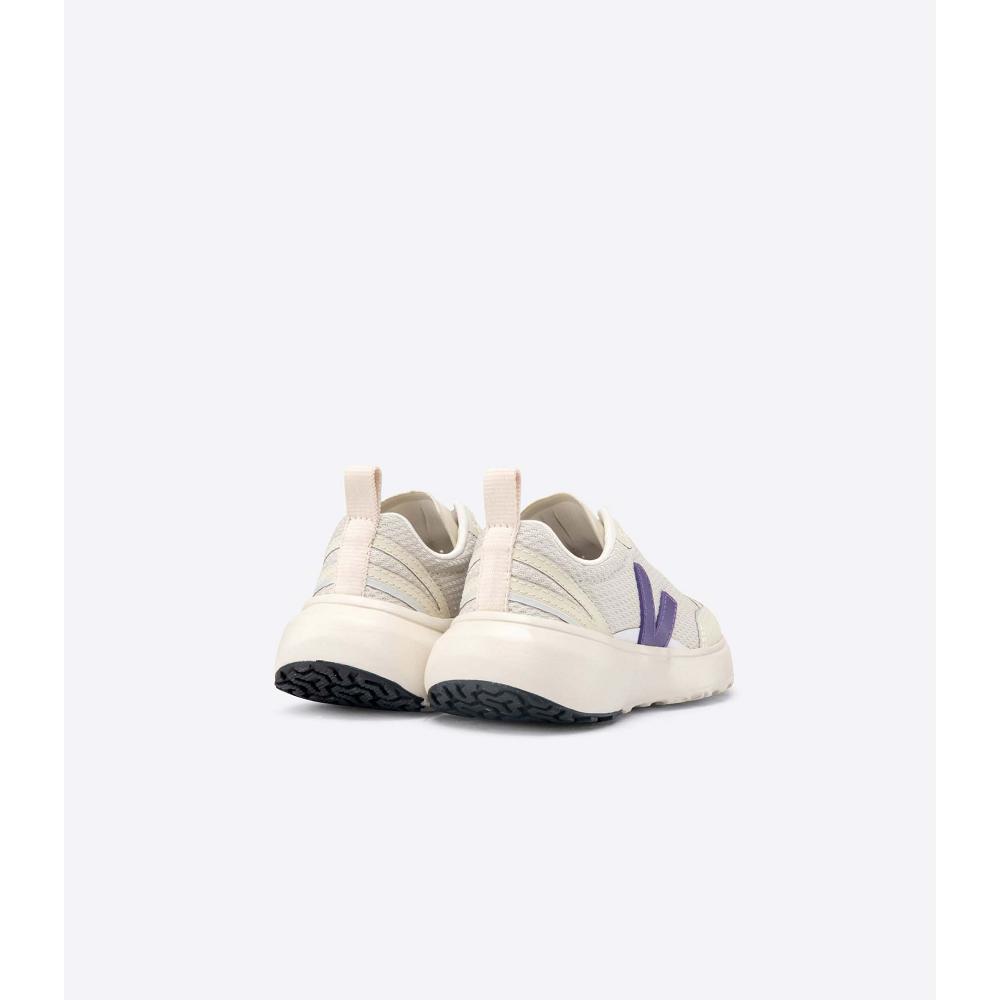 Pantofi Copii Veja CANARY ELASTIC LACE Beige/Purple | RO 769BEX